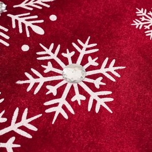 Falda para árbol de Navidad de 50-200 cm, cubierta roja para la base del árbol de Navidad, decoración con diseño de Papá Noel y copos de nieve, alfombra para la base del árbol de Navidad. - Product Image 5