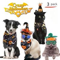 Maßgeschneiderte Halloween-Haustierkostüm-Accessoires, Haustier-Halloween-Cosplay-Kostüm, Haustier-Bandanas, Hüte, lustige Brillen für Partygeschenke