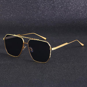 Gafas de Sol Retro de Doble Barra con Logotipo Personalizado 2025 para Hombre, Gafas de Sol Cuadradas Extra Grandes Vintage para Mujer, Gafas de Sol de Ciclismo para Hombre y Mujer - Product Image 1