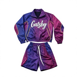 เสื้อแจ็คเก็ตกันลมน้ำหนักเบาสำหรับผู้ชายปี 2026 และชุดกางเกงขาสั้นไนลอน ชุดวิ่งออกกำลังกายผ้าตาข่ายเย็บแบบกำหนดเอง - Product Image 3