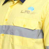 Vêtements de travail réfléchissants de sécurité haute visibilité de classe 3 ANSI, chemise de chantier à manches longues boutonnée de qualité supérieure