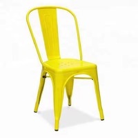 Mobilier de Restaurant Vintage Style Industriel Paris Fer Métal Empilable Extérieur Chaise Tolix