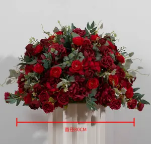 Y-I003 Grosir Pernikahan Bola Bunga Imitasi Karangan Bunga Sutra untuk Dekorasi Tengah Meja Pernikahan