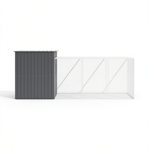 Grande Cuccia per Cani in Acciaio Zincato Antracite Resistente, Modello D0100H745UJ per Esterni - Product Image 1