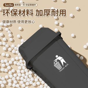 Wheeled Trash Can Large Capacity Rectangular <b>Plastic</b> Indoor Kitchen Use With Lid Or Without - Product Image 4