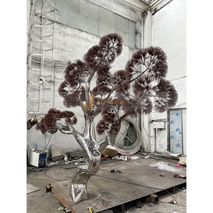 V402 alta calidad 304 escultura de acero inoxidable árbol de jardín de acero inoxidable - Product Image 5