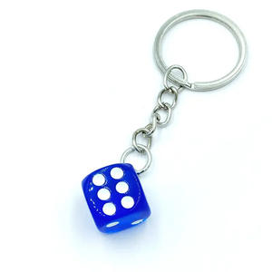 Simulation couleur dés porte-clés résine couleur unie Mini Mahjong pendentif Rectangle motif caoutchouc bijoux accessoires - Product Image 3