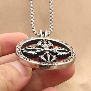 Stainless Steel <b>Cross</b> Pendant Necklace Men's Retro Punk Geometric Hollow Design 280389 - Product Image 3