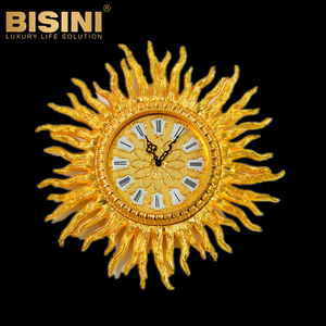 Reloj de Pared Decorativo de Estilo Europeo, Diseño de Palacio Real, Chapado en Oro de 24K, Forma de <span class=keywords><strong>Sol</strong></span> - Product Image 1