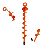 Ancrage de sol en spirale robuste, orange et vert, à visser, pour tente et auvent de camping