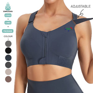 2025 presagio gran oferta correa trasera diseño moda sudor absorbente <span class=keywords><strong>cuatro</strong></span> vías estiramiento cremallera entrenamiento sujetadores deportivos señoras prendas de vestir - Product Image 1