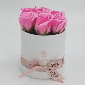 Customizable Handmade <strong>Flower</strong> Rose <strong>Bouquet</strong> Packaging <strong>Box</strong> with Velvet Texture Paperboard Material Embossing Printing - Product Image 4