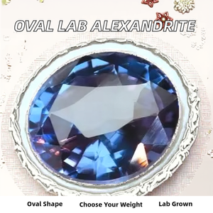 Pierre précieuse Alexandrite de laboratoire à taille ovale, facettée, 8x10mm, poids personnalisable, effet optique étoilé, pour la fabrication de bijoux A K Gems - Product Image 2