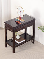 Table d'appoint d'angle moderne en bois d'orme multifonctionnelle avec support pour plantes et aquarium, étagère de rangement, table basse carrée pour salon