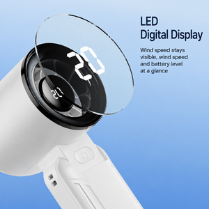 12000RPM Turbo Handheld <b>Fan</b> Portable Mini <b>Fan</b> with <b>LED</b> Display 5 Speed Adjustable Folding Design Rechargeable For Outdoor Travel - Product Image 5
