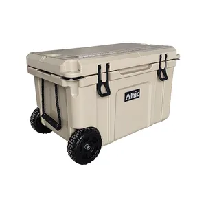 Caja refrigeradora enrollada para carritos de playa, con refrigeradores, acero inoxidable, vino, cerveza, agua fría, 60QT