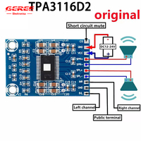 TPA3116D2 TDA7492 TPA3118 Carte d'amplificateur numérique 100W Circuit imprimé pour module audio Température mono/double voie