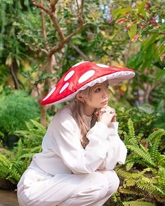 Chapeau <span class=keywords><strong>de</strong></span> champignon, accessoire <span class=keywords><strong>de</strong></span> cosplay, chapeau <span class=keywords><strong>de</strong></span> fête, casquette surdimensionnée avec bordure filaire - Product Image 4