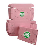 Boîte d'expédition en carton ondulé haut de gamme avec logo personnalisé, étanche, avec autocollants d'étanchéité pour emballage de faux ongles, rose kraft