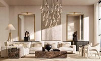 Moderne amerikanische Luxusmöbel im Wohnzimmerdesign, Stoffsofa, Sessel