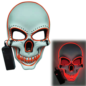 Maschera LED a Forma di Teschio per Halloween, Ricaricabile, in PVC, per Feste a Tema <span class=keywords><strong>Horror</strong></span> - Product Image 4