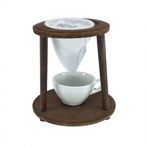 Support à filtre à café carré minimaliste en bois, capacité 350 ml, écologique, pour la maison, la cuisine et les cafés - Product Image 2
