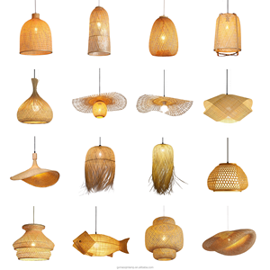 Lámpara <span class=keywords><strong>LED</strong></span> colgante de isla de <span class=keywords><strong>cocina</strong></span> Lámpara de bambú para interiores con pantallas y cubiertas Lustre Suspendu Cuisine - Product Image 6