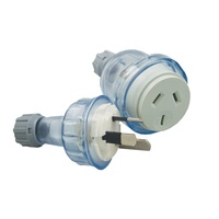 Clipsal 439 Kabel Ekstensi yang Dapat Diatur Ulang 3 Pin Steker Transparan 10A Soket Steker Listrik untuk Jaringan AU/CN Terbuat dari Logam Tembaga PVC