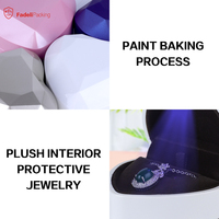 Boîtes d'emballage pour bijoux en cuir sur mesure Fadeli avec éclairage LED pour bague/collier/bracelet, couleur personnalisée