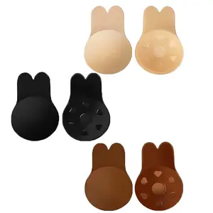 Bunny Reusable Lift Up Pads Bra Black And Nude Breathable Adhesive Silicone Lift Up Bra