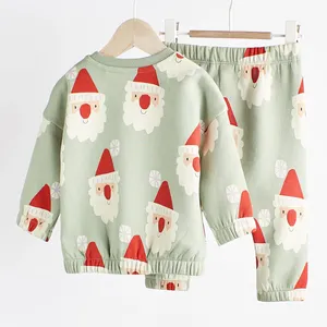 Groothandel Kids Set Kerst Santa Sweatshirt Pullover Set Casual Meisjes Kleding Sets Winter 2024