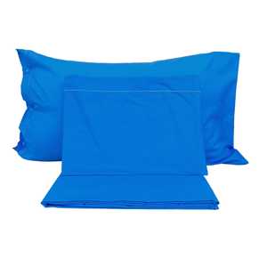 Parure de draps 100% coton couleur Avio, taille King Size italienne, avec taies d'oreiller - Product Image 1