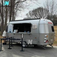 Nouvelle remorque alimentaire mobile moderne pour pizza et glaces avec station de snacks hot-dogs, construction en acier inoxydable et toilettes