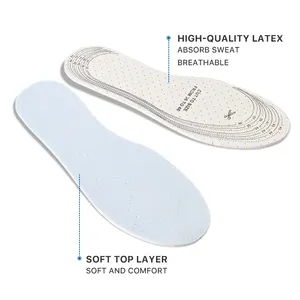 Latex Insole Soft Comfort Breathable Foot Pain Relief Shoe Pad Anti-odor Sweat Absorbing Coldness Feel Summer Insole For Shoe