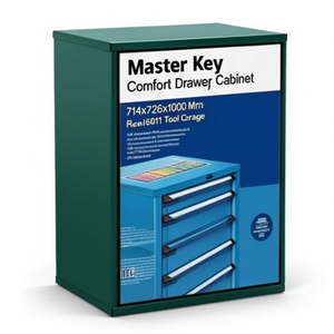Fami Master Key Comfort <b>Drawer</b> Cabinet 7 <b>Drawers</b> 714x726x1000 Mm Green Ral6011 <b>Tool</b> Storage - Product Image 2