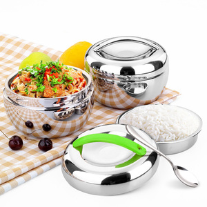 Fiambrera portátil de doble capa de acero inoxidable con aislamiento Bento <span class=keywords><strong>Box</strong></span> para adultos y niños, <span class=keywords><strong>regalo</strong></span> para comidas llenas de manzana - Product Image 6