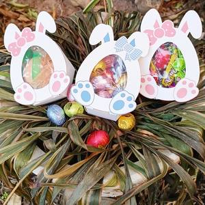Boîte à bonbons personnalisée en forme de lapin de Pâques mignon Oeufs <span class=keywords><strong>D</strong></span>écor Lapin Cadeau Emballage en <span class=keywords><strong>chocolat</strong></span> Boîtes en papier avec fenêtre transparente - Product Image 5