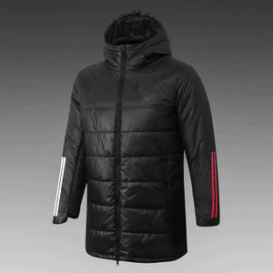 Nieuwe Aanwinsten Blauwe Voetbal Katoenen Jas Windjack Winter Volledige Rits Hoodie Jas Heren Warme Puffer Donsjas - Product Image 6