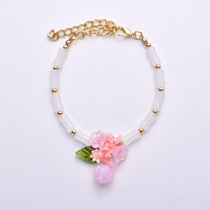Nuevo collar de Mascota de flor de cuentas de arroz de estilo chino, collar de joyería de gato y perro de estilo antiguo pequeño y fresco - Product Image 1
