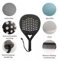 Raquette de padel en carbone 3K 12K 18K personnalisée en gros, longueur 46 cm, largeur de la face 22 mm, noyau en mousse EVA, sport professionnel
