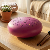 Tambor de Lengüetas para Sanación Sonora, 10 Pulgadas, 11 Tonos, Acero al Carbono Premium, Resonancia Etérea, para Yoga