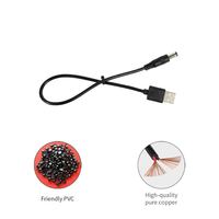 Câble d'alimentation USB mâle noir 22AWG vers DC5.5*2.1mm/2.5mm & DC4.0*1.7mm & DC3.5*1.35mm mâle pour ordinateur et appareils électroménagers