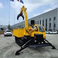 Grue à benne basculante de 8000kg montée sur camion de type chenille d'usine chinoise avec pince à bois