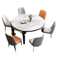 Table à manger en marbre au design moderne avec table rétractable Chaises de restaurant Tables Mobilier d'appartement pour usage familial