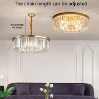Lustre moderne en cristal, lampe suspendue au plafond