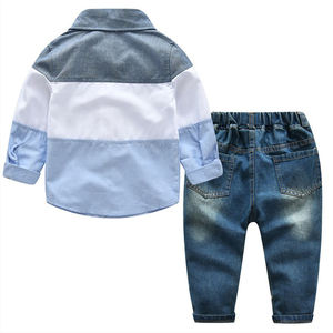 Ensemble de vêtements pour enfants tendance 2022, Setelan Baju Anak, printemps automne, chemise à manches longues pour enfants, jean, ensemble 2 pièces, vêtements pour garçons - Product Image 5