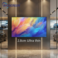 Pantalla LCD de Alta Luminosidad INGSCREEN de 43 y 55 Pulgadas, Montada en Pared, 1080P, Señalización Digital, Sistema Operativo Android, Pantalla Publicitaria para Interiores