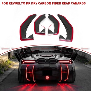 Pour Lamborghini Revuelto : Kit carrosserie large en fibre de carbone sèche style DK, canards de pare-chocs arrière et extensions aérodynamiques – Vente en gros - Product Image 4
