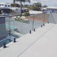 EKOO Garde-corps en verre sans cadre à montage sur pont en acier inoxydable résistant à la rouille, conception moderne, goujon pour verre de 12 mm pour villa et piscine
