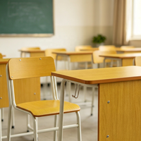 Chaise de bureau scolaire individuelle en acier moderne, robuste et ergonomique, réglable en hauteur, vente en gros d'usine pour les achats scolaires